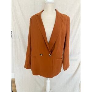 H&M Double Breasted Brown Lightweight Blazer Size 10